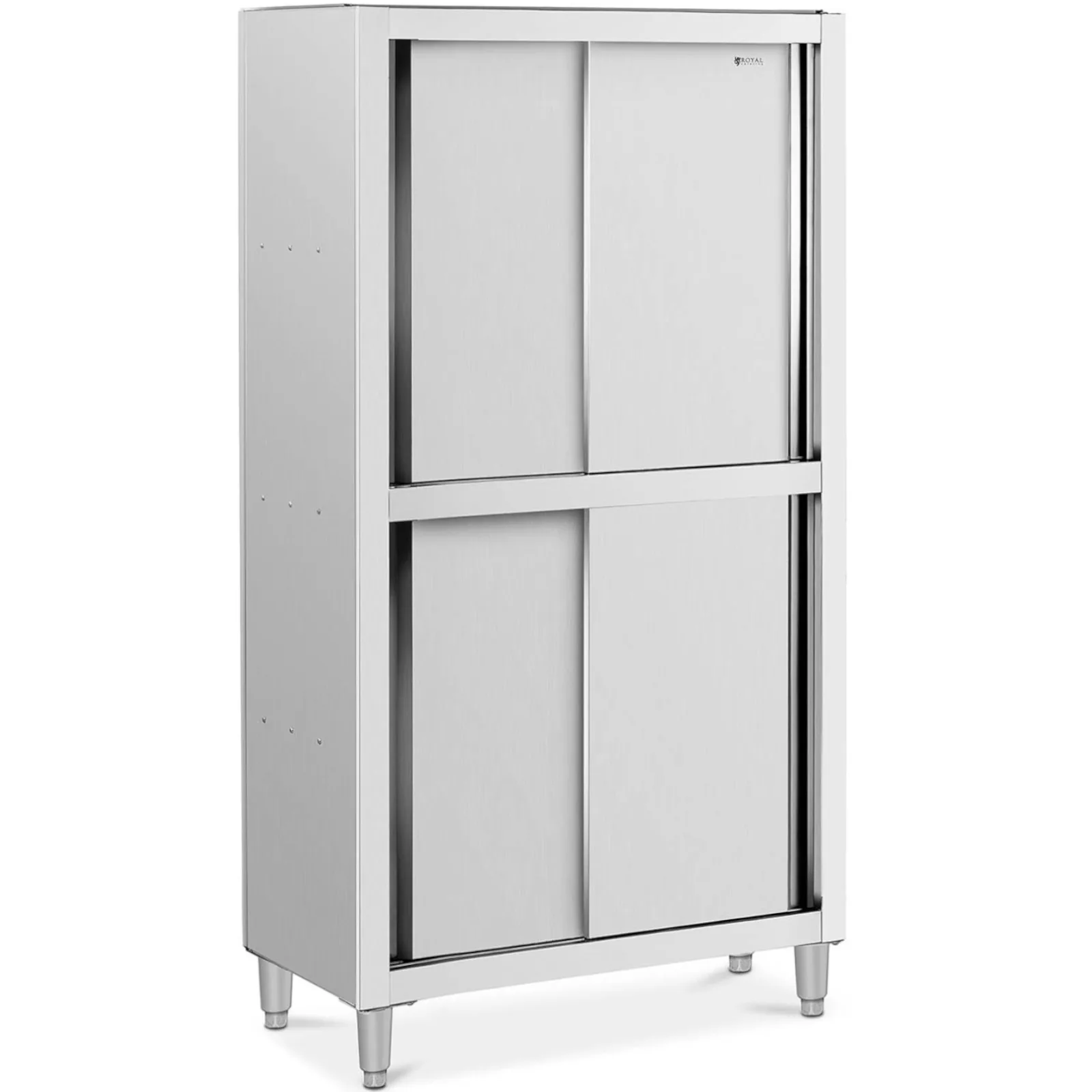Dulap de depozitare din oțel inoxidabil pentru catering, cu uși glisante, capacitate de 120 kg, 100 x 50 x 180 cm 2