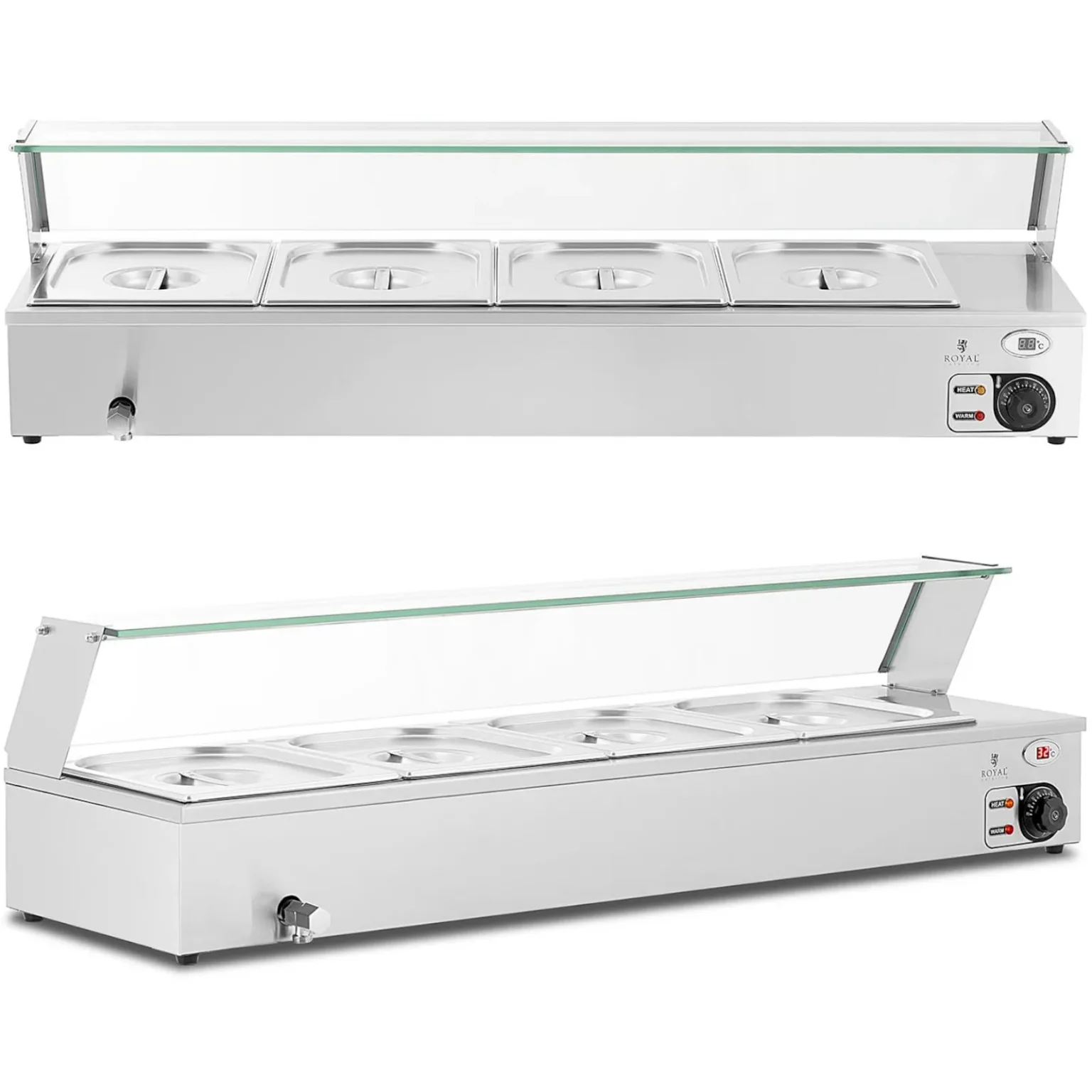 Încălzitor de alimente Bemar, încălzitor pentru bufet cu capac, 4 x GN 1/2, 2000 W Încălzitor de alimente Bemar, încălzitor pentru bufet cu capac, 4 x GN 1/2, 2000 W