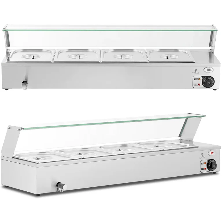 Bemar ételmelegítő, fedeles büfé melegítő, 4 x GN 1/2, 2000 W