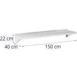 Półka ścienna wisząca kuchenna ze stali do 80 kg 150 x 40 cm 6