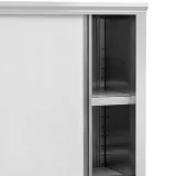 Nerezová komerčná úložná skriňa s posuvnými dverami, nosnosť 200 kg, 120 x 50 x 180 cm 3