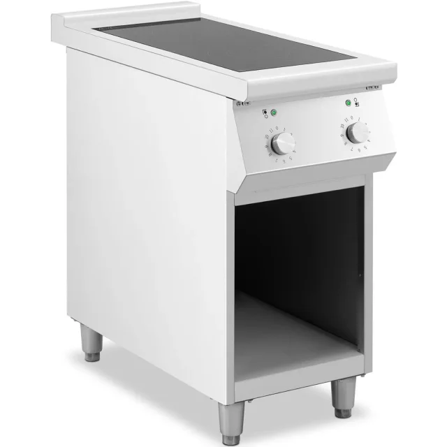 2 égőfejű, szabadon álló indukciós főzőlap nyitott talppal, 400 V, 8500 W