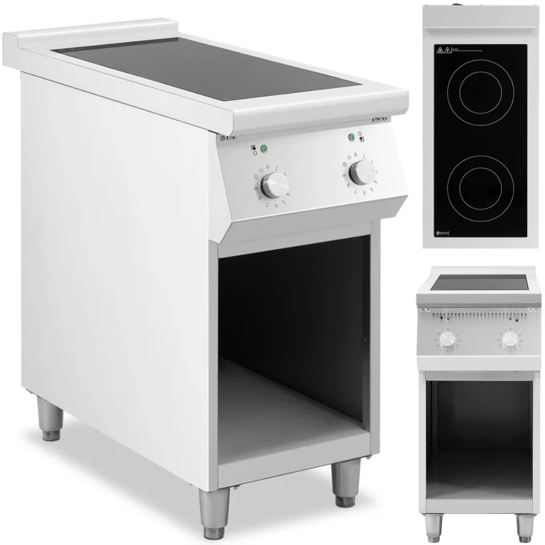 2 égőfejű, szabadon álló indukciós főzőlap nyitott talppal, 400 V, 8500 W