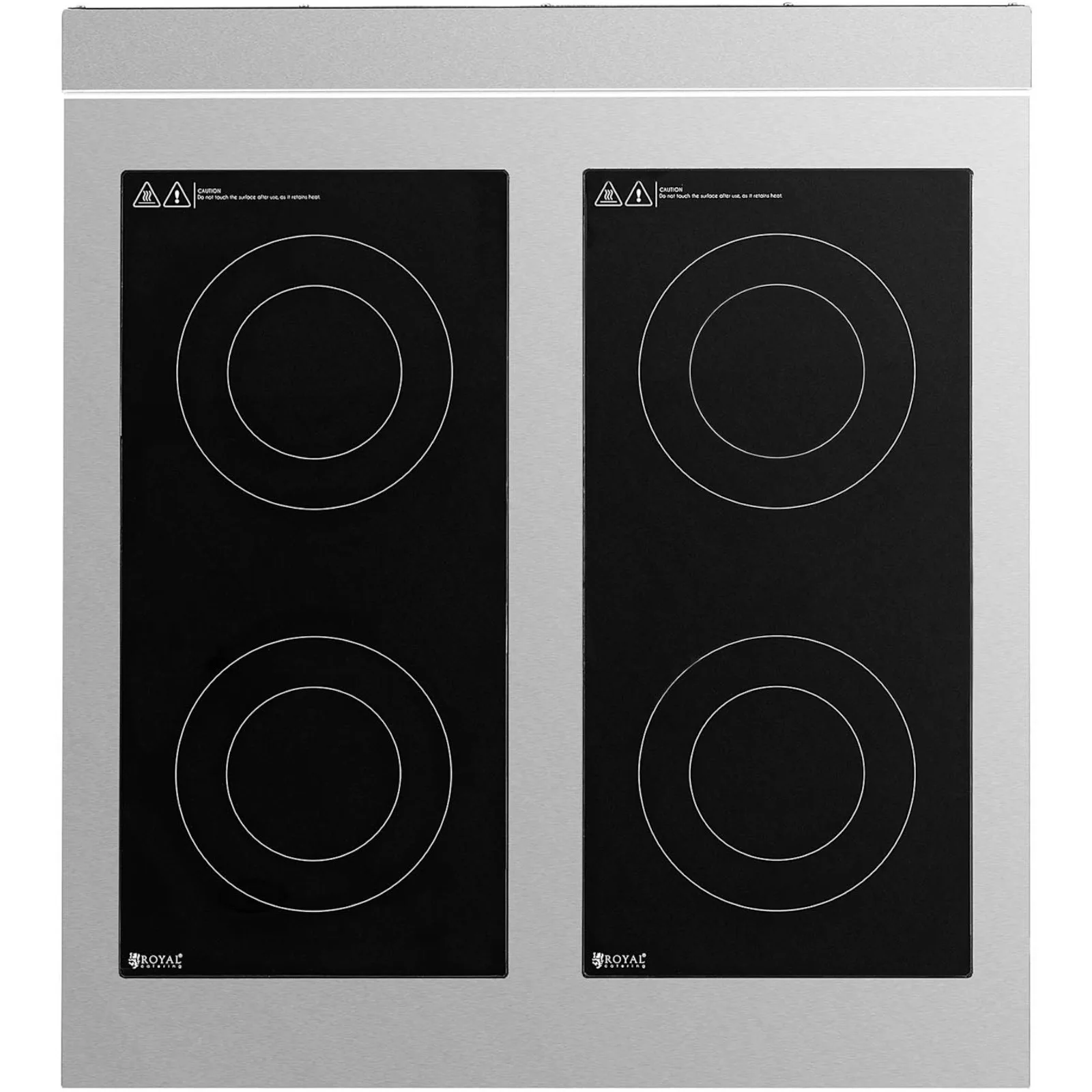 4-burner freestanding induction cooktop on an open base, 400 V, 17,000 W 5