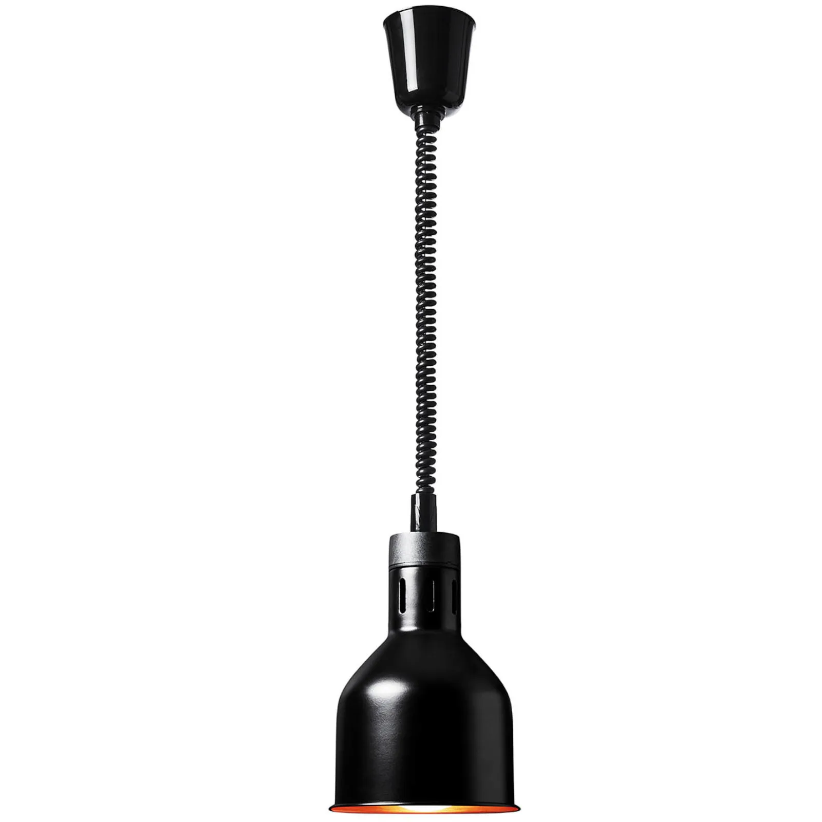 Schwarze hängende Infrarot-Speisenwärmelampe (IR), 17 cm Durchmesser, 250 W 2