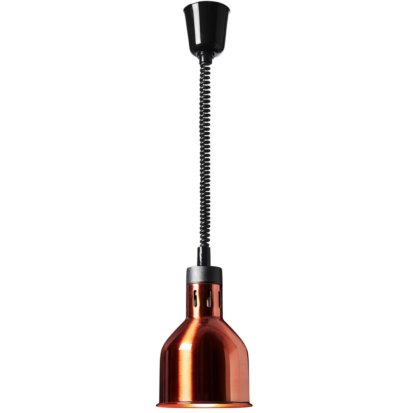 Zavesná infračervená (IR) lampa na ohrev jedla, mosadz, priemer 17,5 cm, 250 W 2