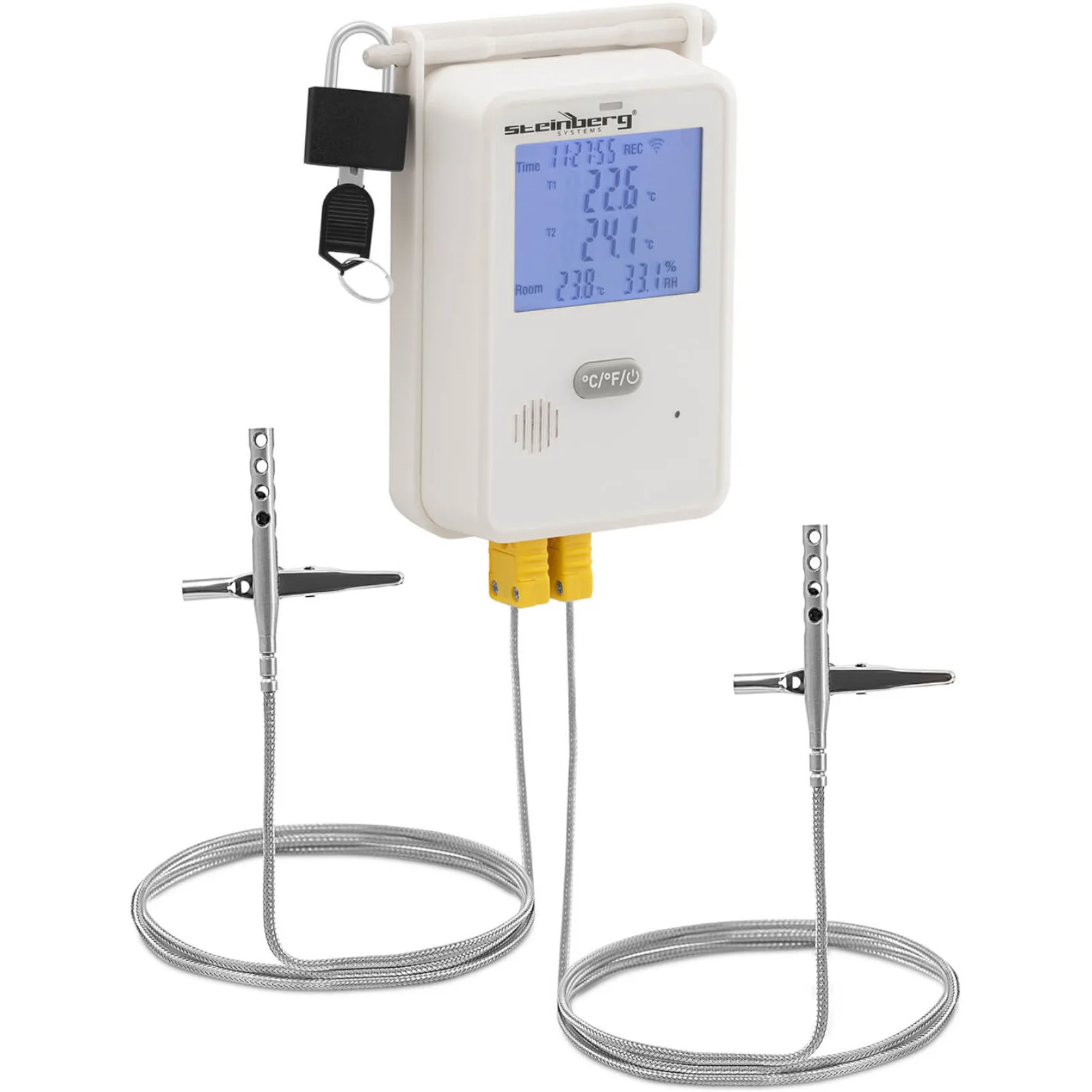 LCD USB Wi-Fi hőmérséklet- és páratartalom-rögzítő, mérési tartomány: 0–100% / -50–350 °C 2