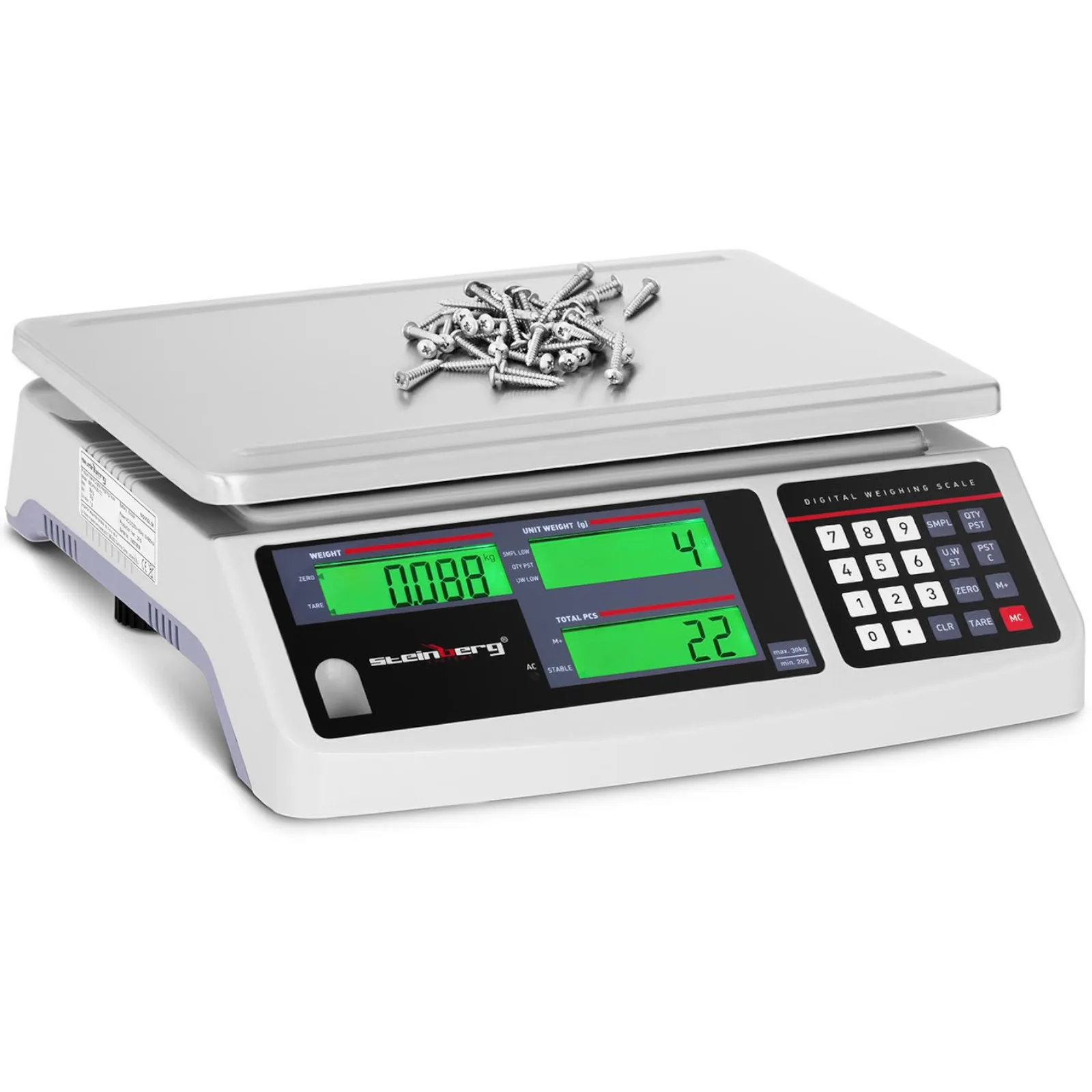 Professionelle LCD-Zählwaage, 30,5 x 22 cm, 30 kg / 1 g 2
