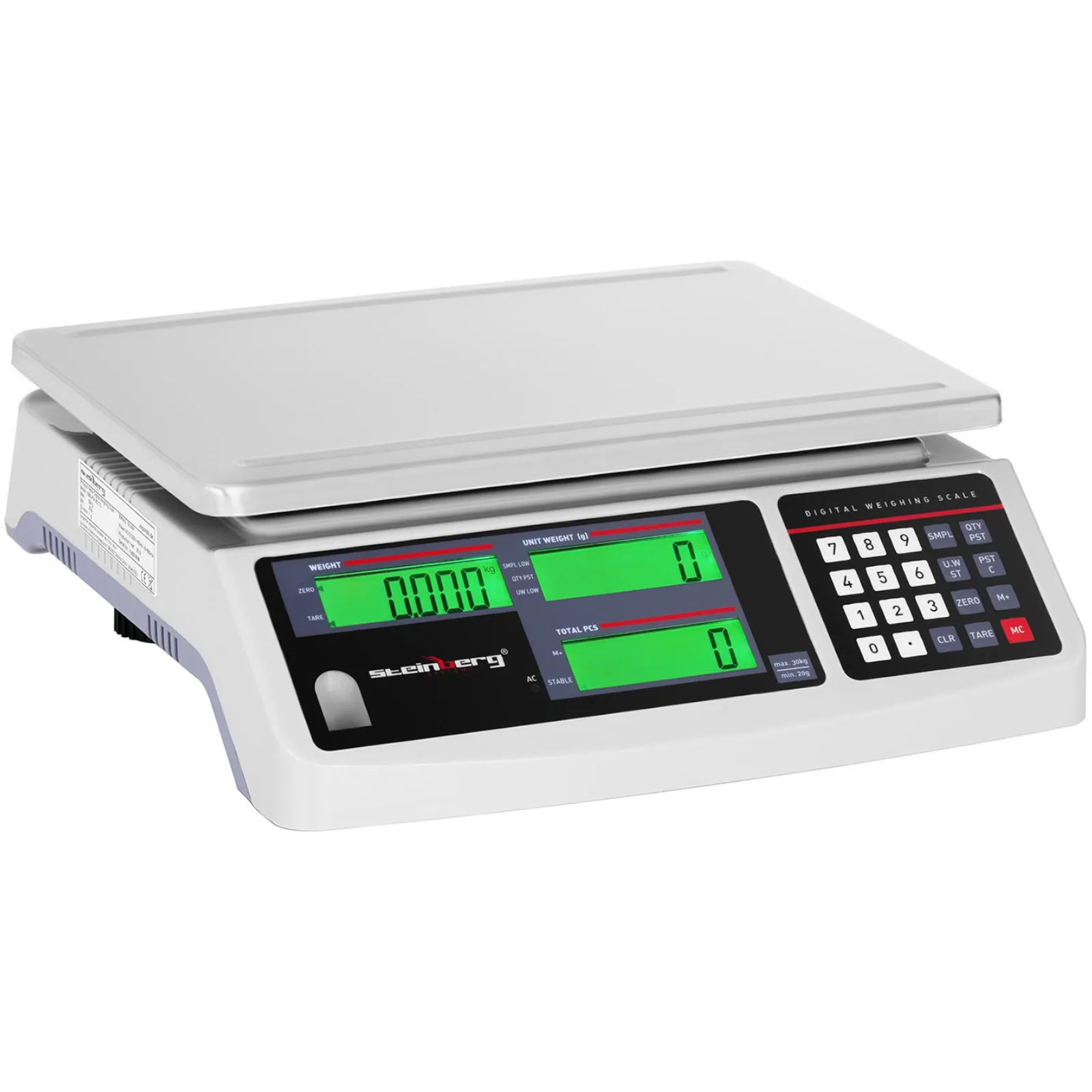Professionelle LCD-Zählwaage, 30,5 x 22 cm, 30 kg / 1 g 8