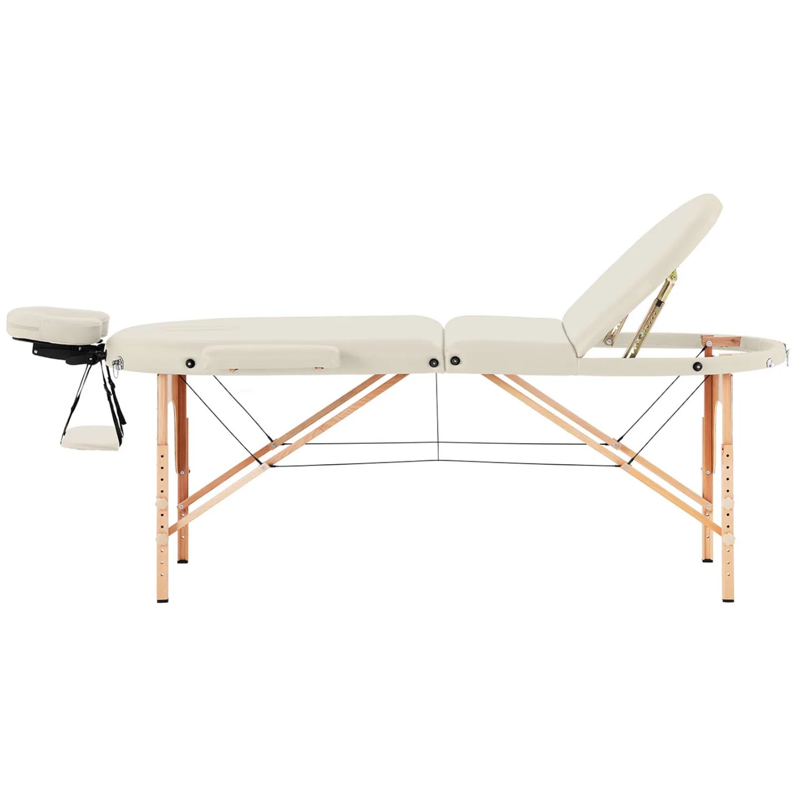 Masă de masaj pliabilă portabilă Colmar Beige cu cadru din lemn, până la 227 kg, bej 6