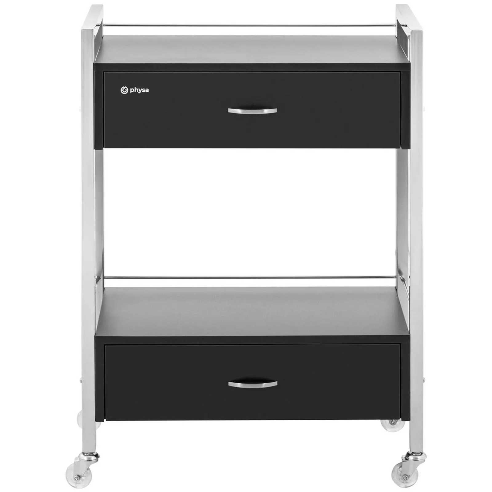 Frizerski kozmetički kolica, 2 ladice, 2 police, 62 x 38 x 86,5 cm, crna 5