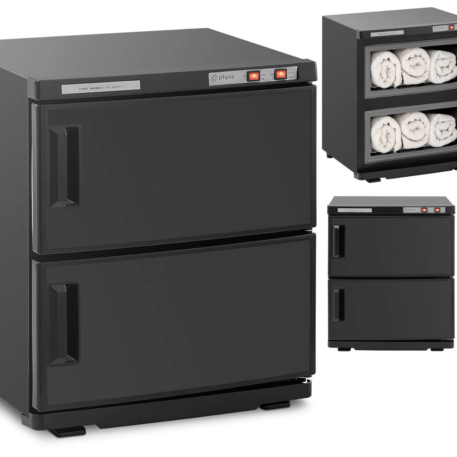 Törülközőmelegítő UV-sterilizálással, 32 l, 450 W, fekete