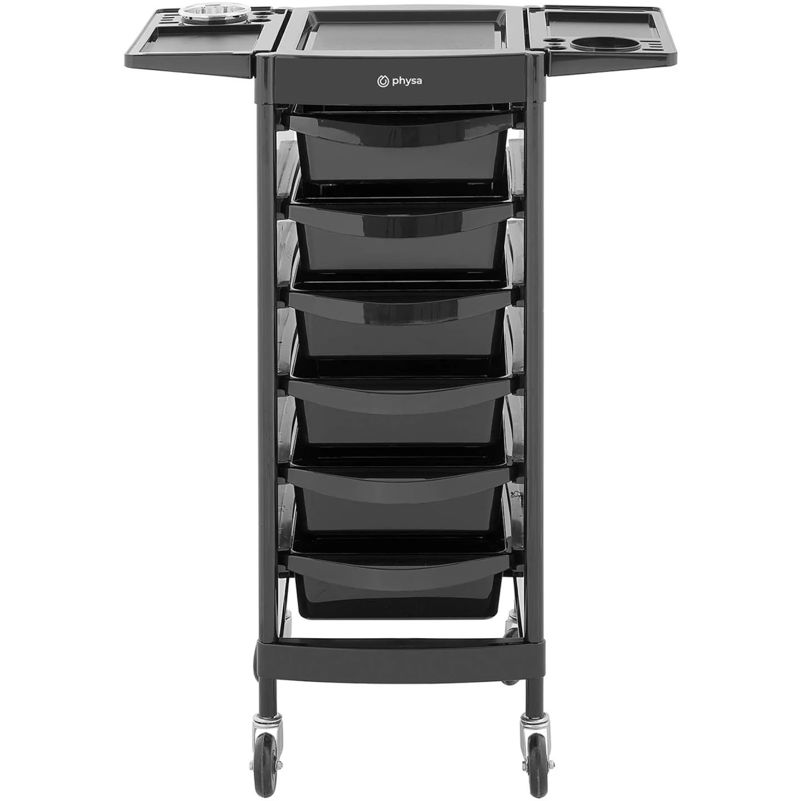 Cărucior auxiliar pentru coafură cu suport pentru uscător de păr, 6 sertare, raft, 420 x 390 mm 7