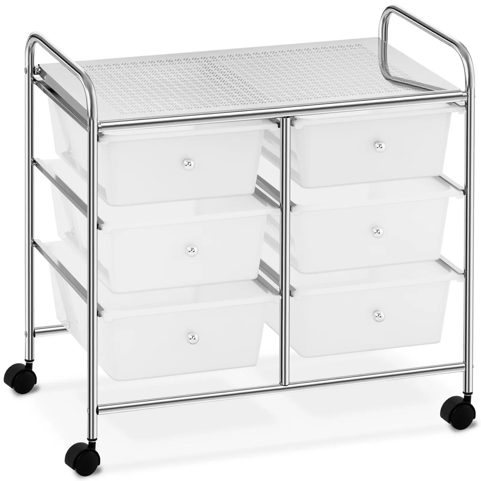 6 fiókos fürdőszobai kozmetikai szervező kocsi, max. 38 kg, 63 x 37,5 x 63 cm