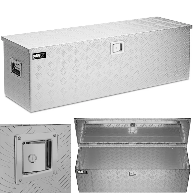 Zárható alumínium szállítószerszámosláda, 150 l, 124 x 38,5 x 38,5 cm