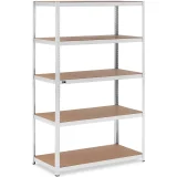 Raft metalic de depozitare, 5 rafturi, 750 kg, 120 x 60 x 197 cm, gri 2
