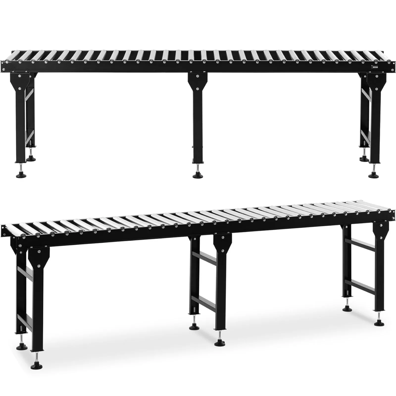 Szállítószalagos asztal, 30 görgő, max. 400 kg, 300 x 51 x 96 cm