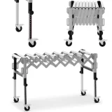 Masă transportoare cu role pliabilă, 9 role, până la 130 kg, 145 x 59 x 96 cm