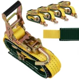 Curele de transport cu dispozitiv de tensionare, 2,5 m, 1500 daN, set de 4