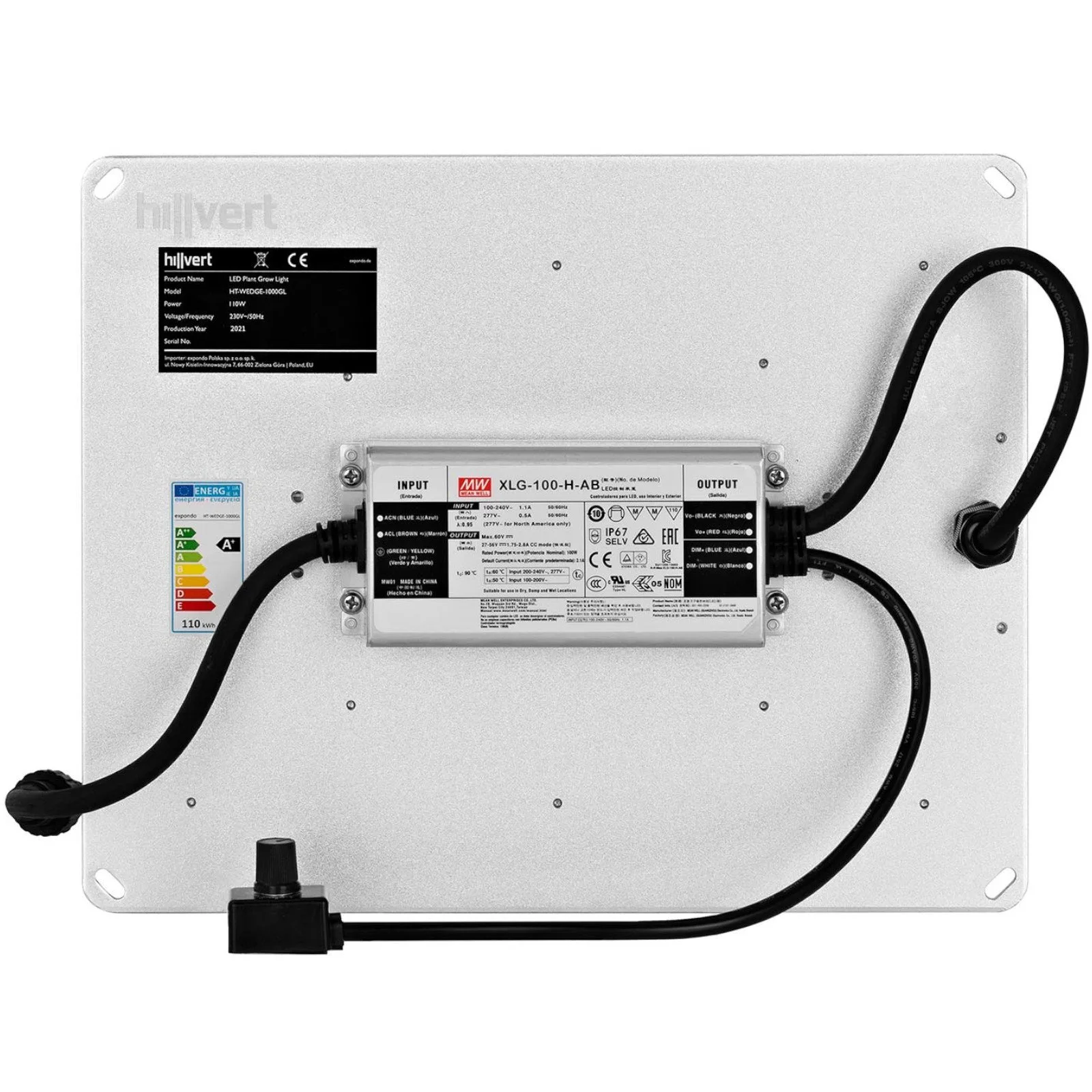 Teljes spektrumú növénynevelő lámpa 30 x 24 cm 234 LED 110 W ezüst 3