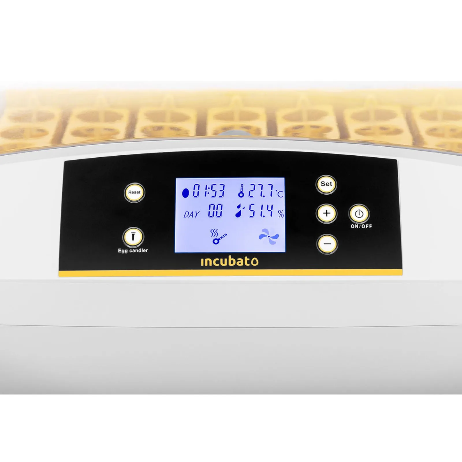 Keltetőgép/keltető akár 42 csirke tojáshoz, 90 W + ovoszkóp 3