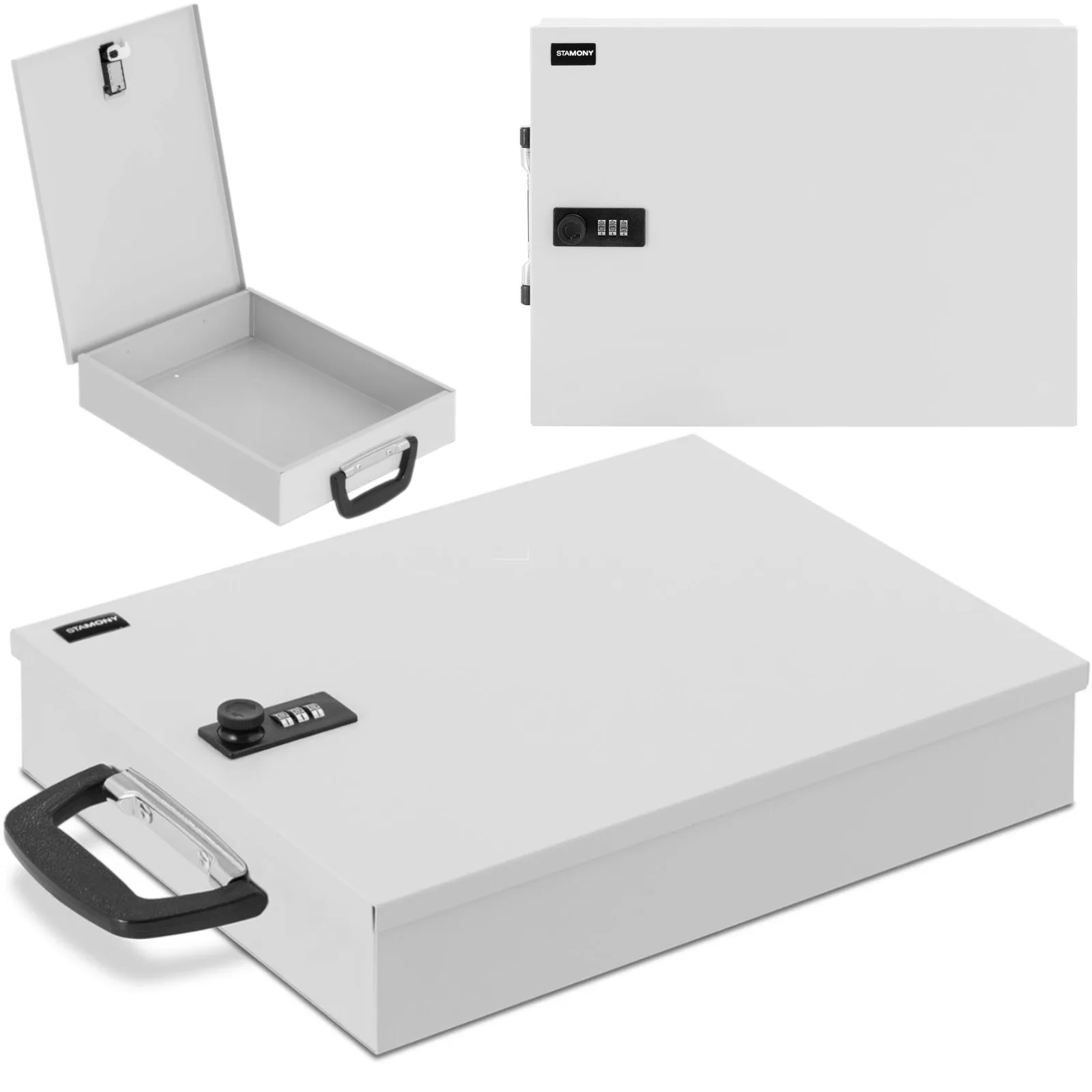 Fém dokumentumszéf kombinációs zárral 355 x 255 x 70 mm DIN A6