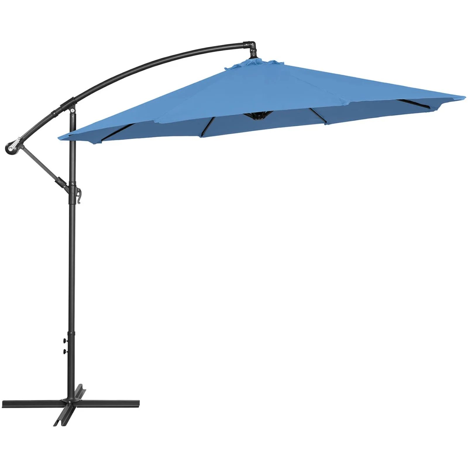 Kerek, dönthető kerti napernyő, 300 cm átmérőjű, kék 5