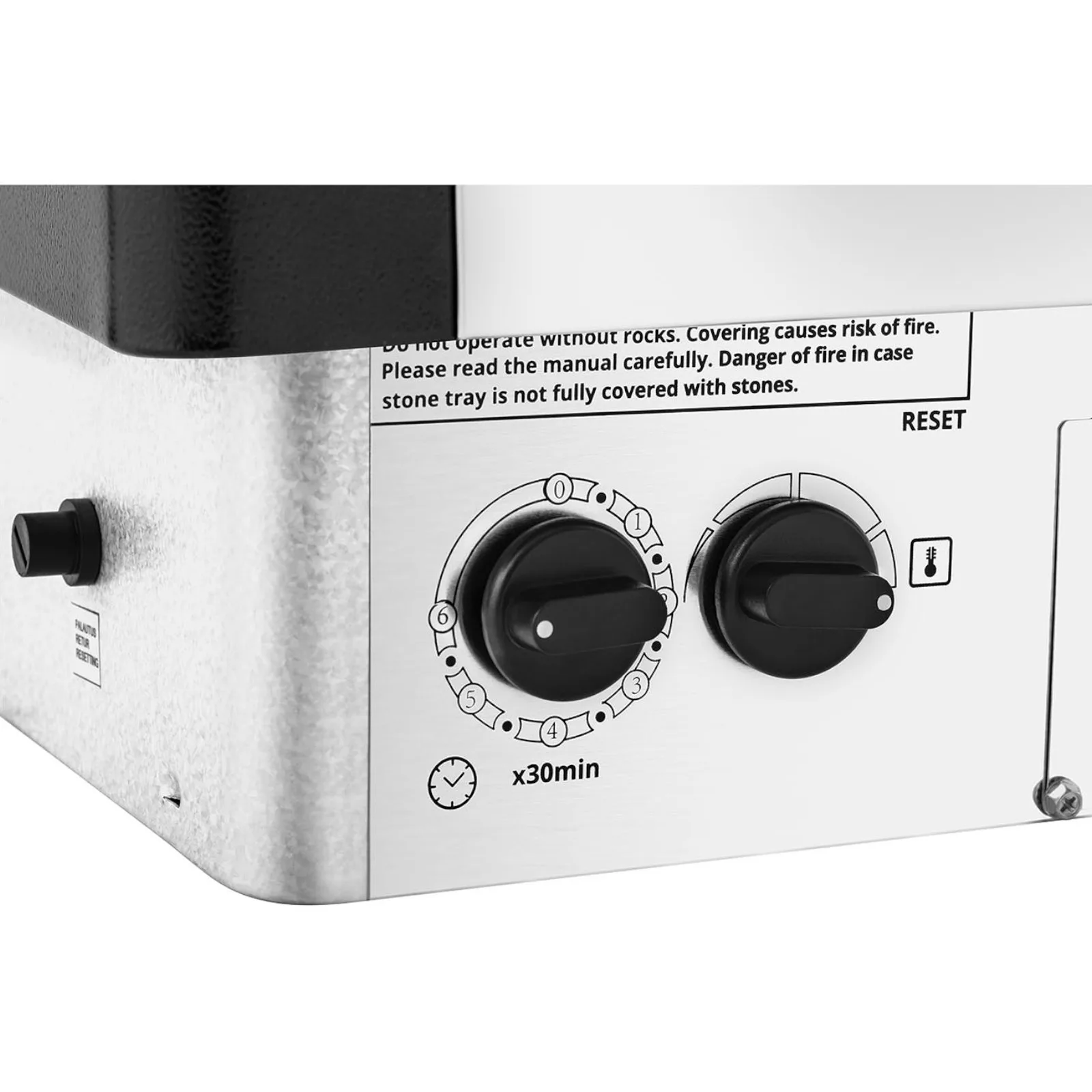 Electric sauna heater with built-in control, 8-12 m³, up to 110°C, 400 V, 8 kW, silver-black 4