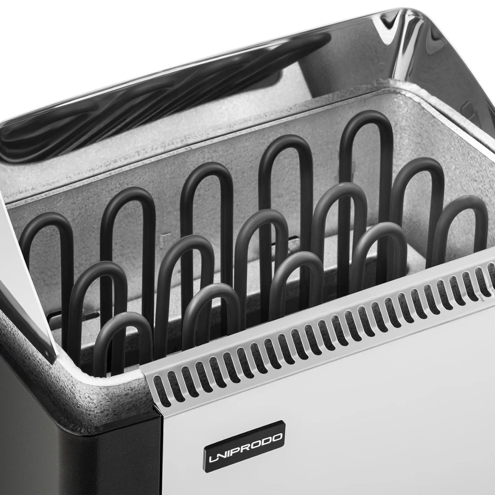 Electric sauna heater with built-in control, 8-12 m³, up to 110°C, 400 V, 8 kW, silver-black 6