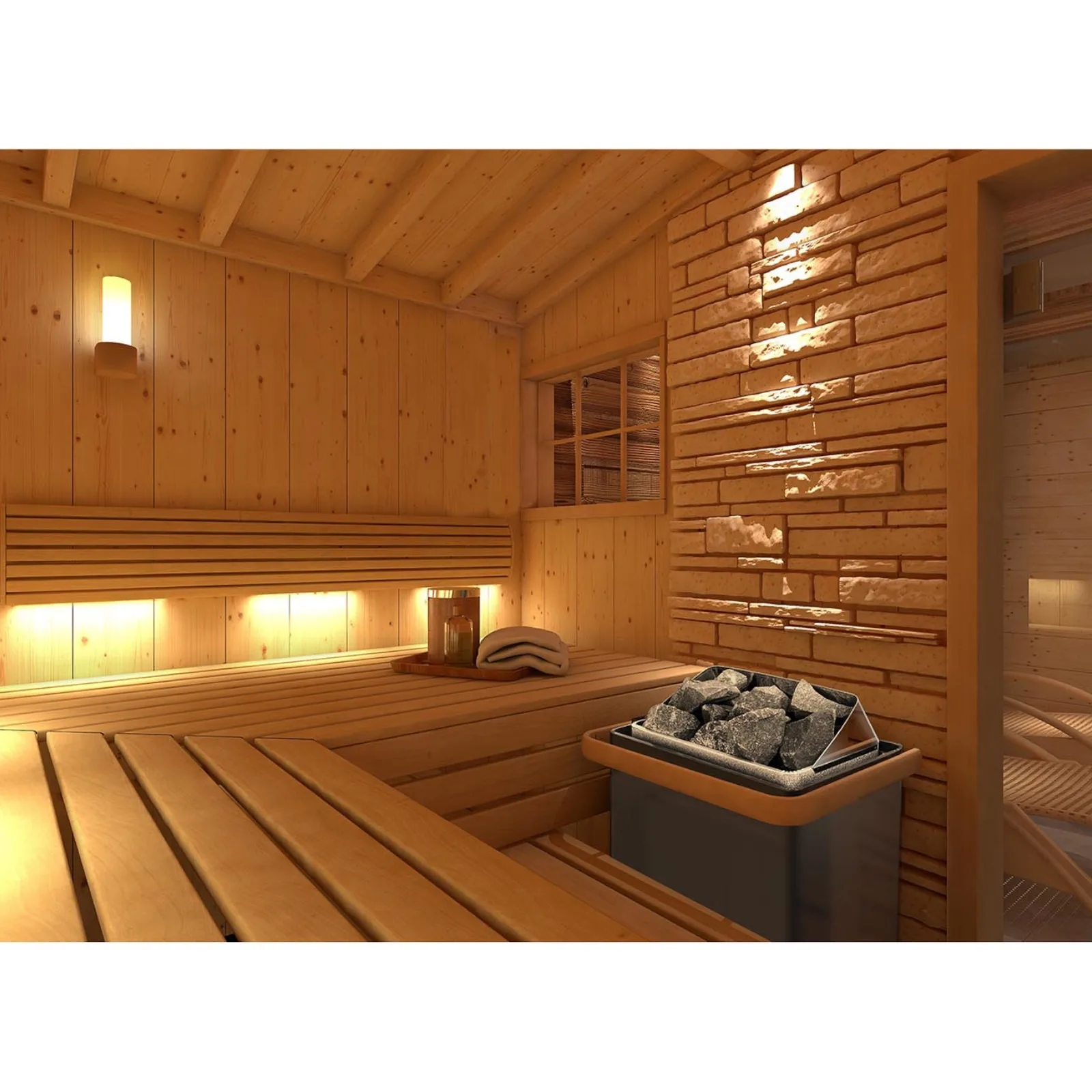 Electric sauna heater 3-6 m³ up to 110°C 400 V 4.5 kW black and silver 4