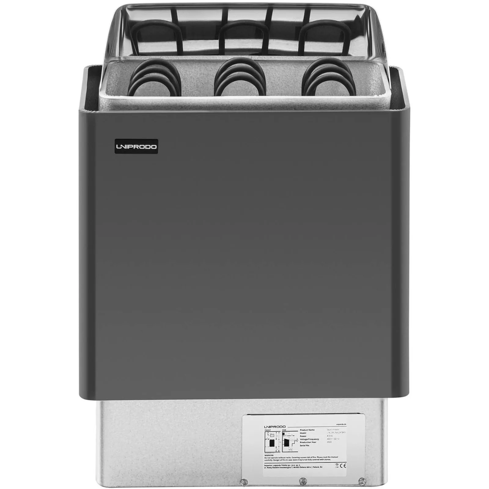 Electric sauna heater 3-6 m³ up to 110°C 400 V 4.5 kW black and silver 5