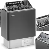 Încălzitor electric pentru saună 5-9 m³ până la 110 °C 400 V 6 kW negru și argintiu