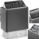 Încălzitor electric pentru saună 9-13 m³ până la 110 °C 400 V 9 kW negru și argintiu