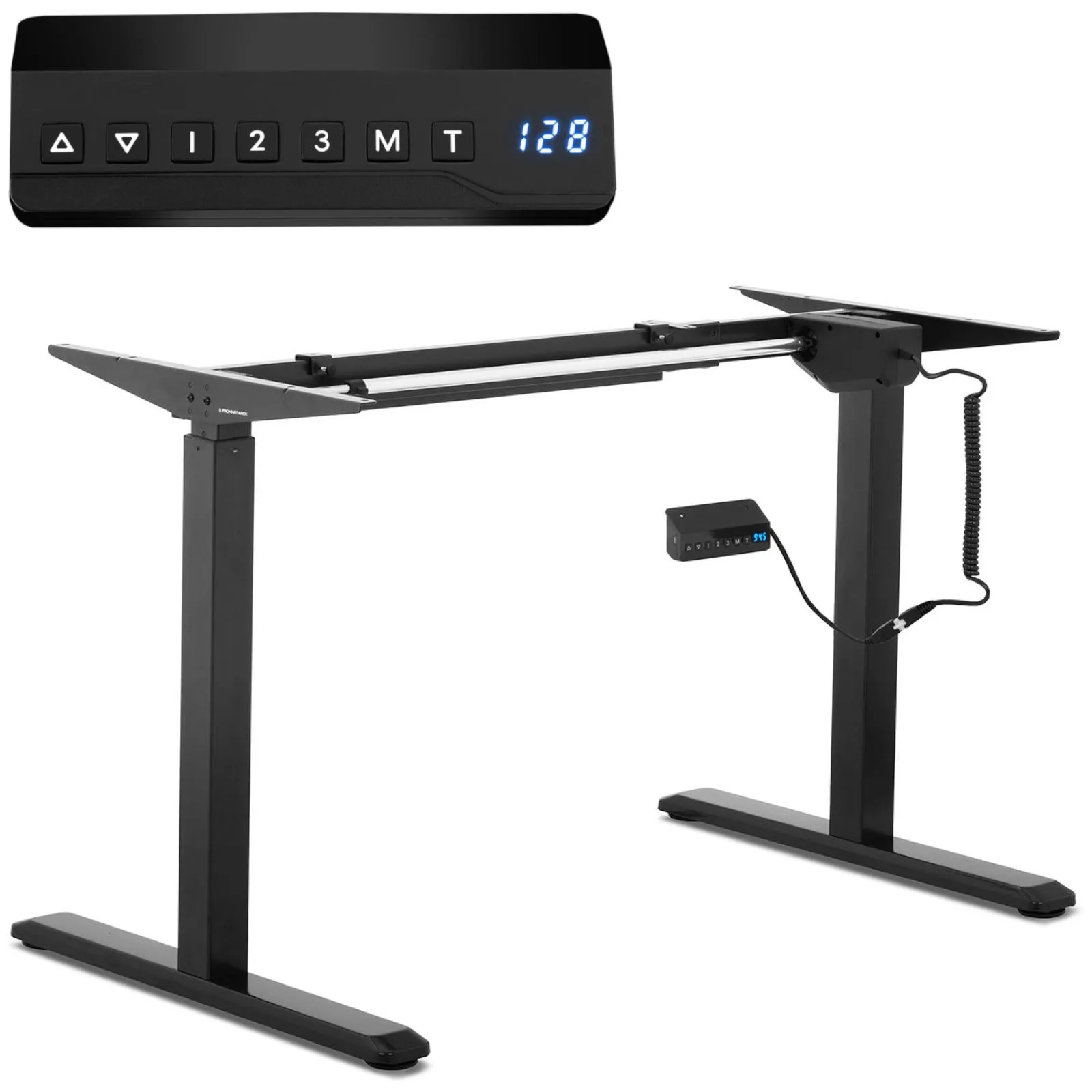 Asztalkeret elektromos magasságállítással 73–123 cm, max. 80 kg, FEKETE