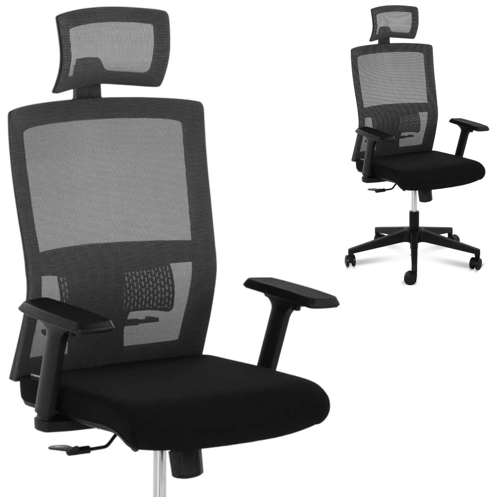 Ergonómikus hálós irodai szék deréktámasztékkal és fejtámlával, max. 150 kg