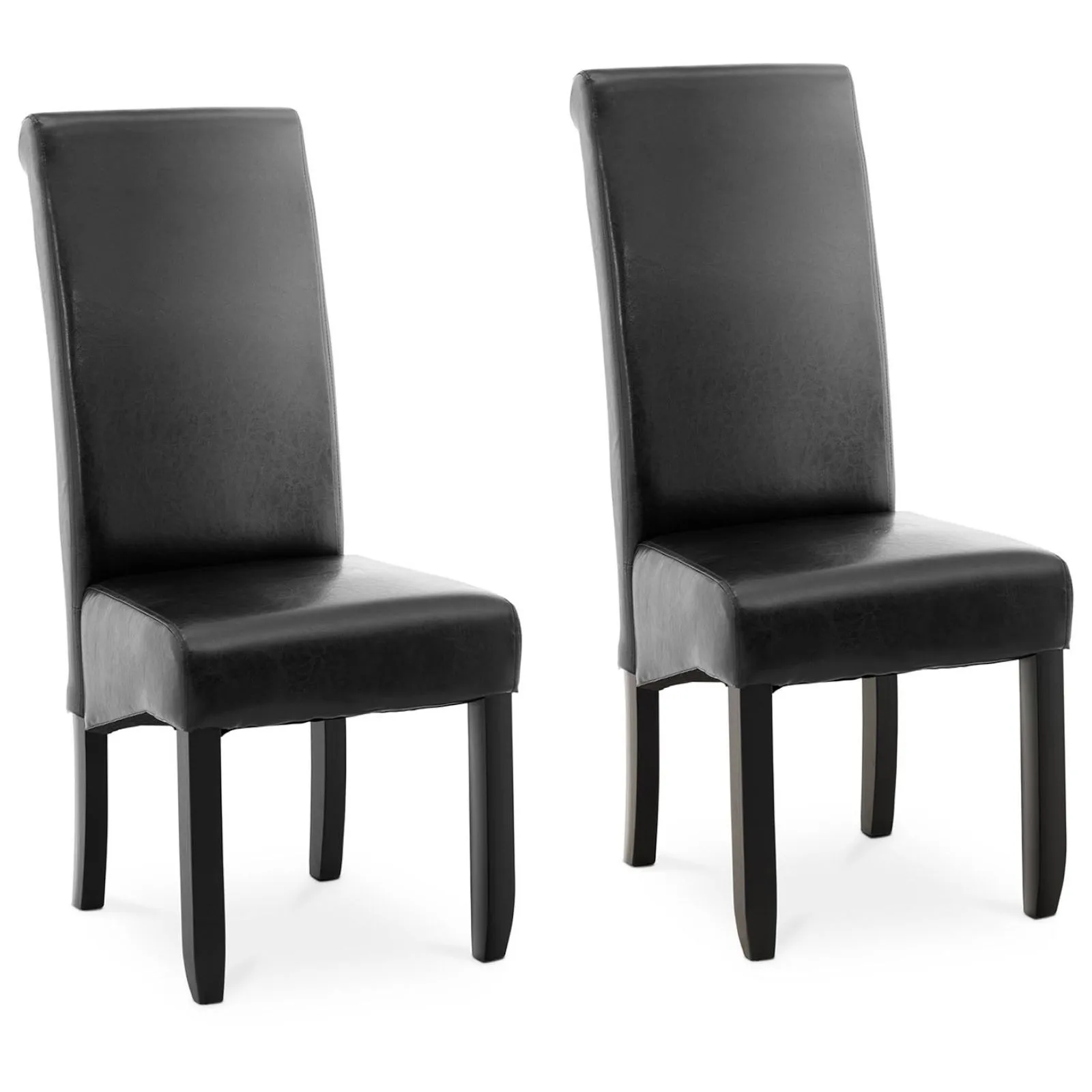 Kárpitozott étkező- és nappali szék, ECO-LEATHER, 2 db. FEKETE