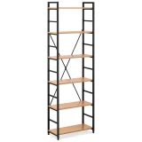 Industrijska polica za knjige u loft stilu, max. 150 kg, 6 polica 2
