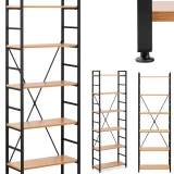Industrijska polica za knjige u loft stilu, max. 150 kg, 6 polica