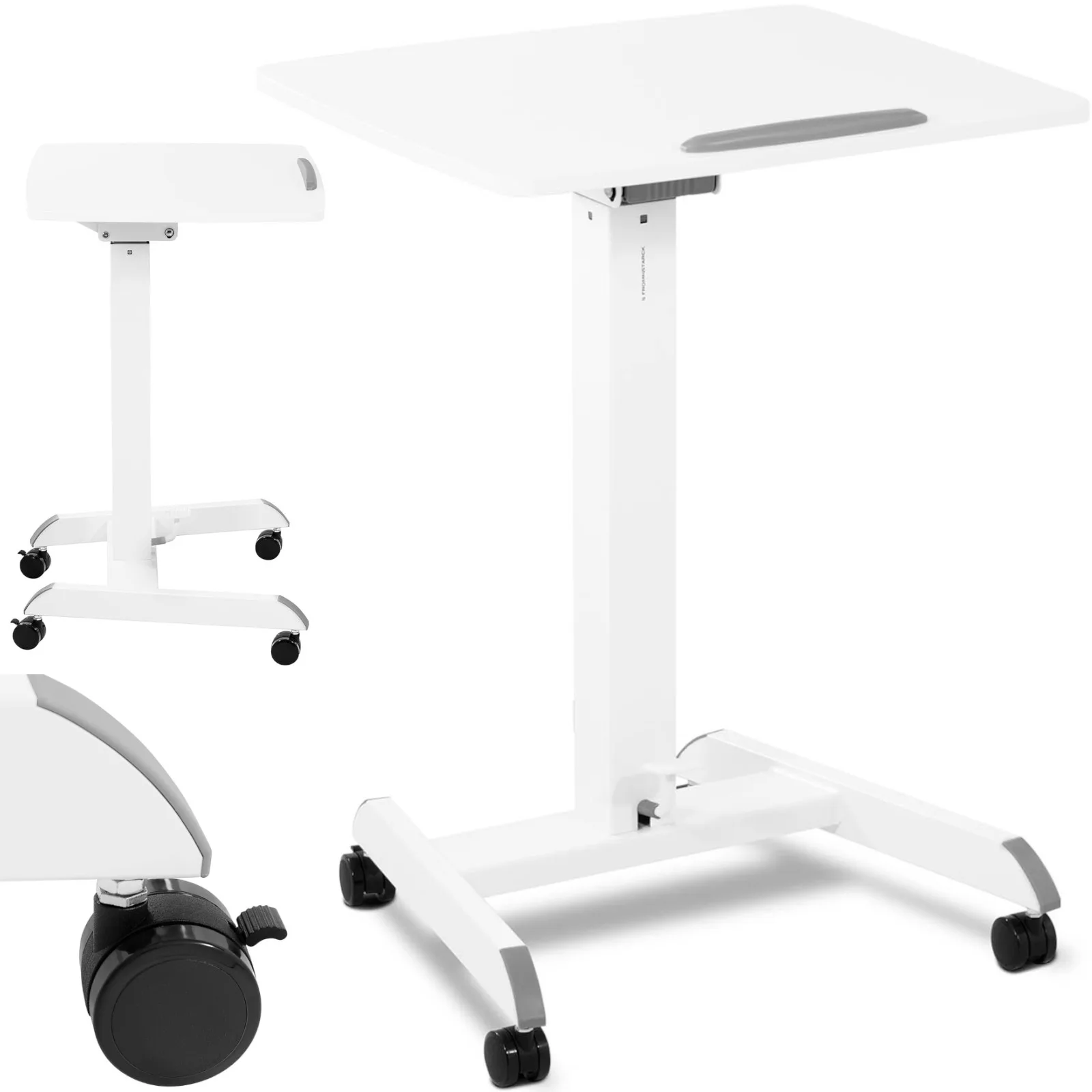 Dönthető, állítható laptopállvány kerekekkel, 60 x 52 cm, 760–1130 mm