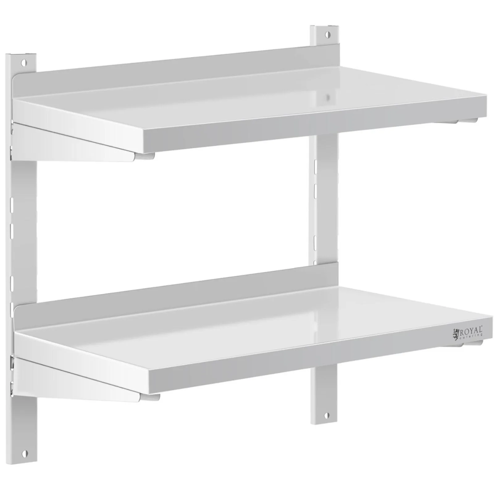 Półka ścienna wisząca gastronomiczna podwójna z regulacją STAL 60 x 30 cm 2