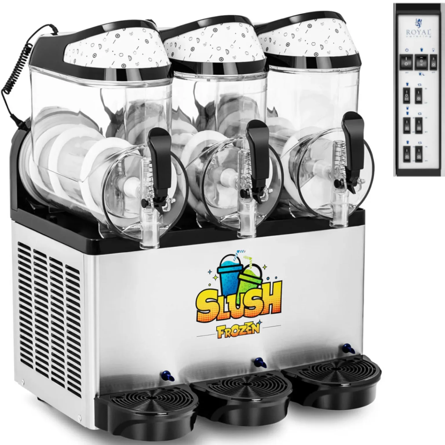 Aparat Granitor pentru granita, sorbet și smoothie, triplu, 800 W, 3 x 10 L Aparat Granitor pentru granita, sorbet și smoothie, triplu, 800 W, 3 x 10 L