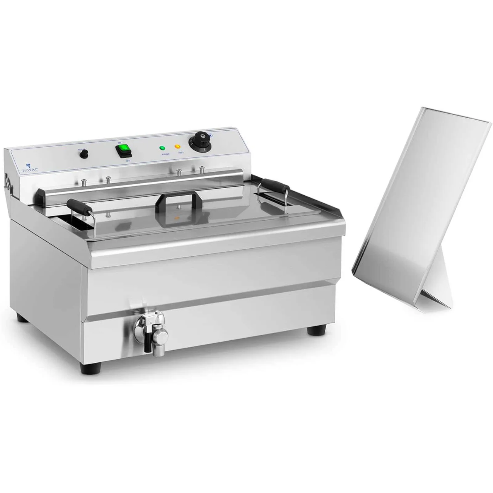 Friteuză de 9000 W, 30 L, 400 V pentru pește și cartofi prăjiți, cu tavă de scurgere 2