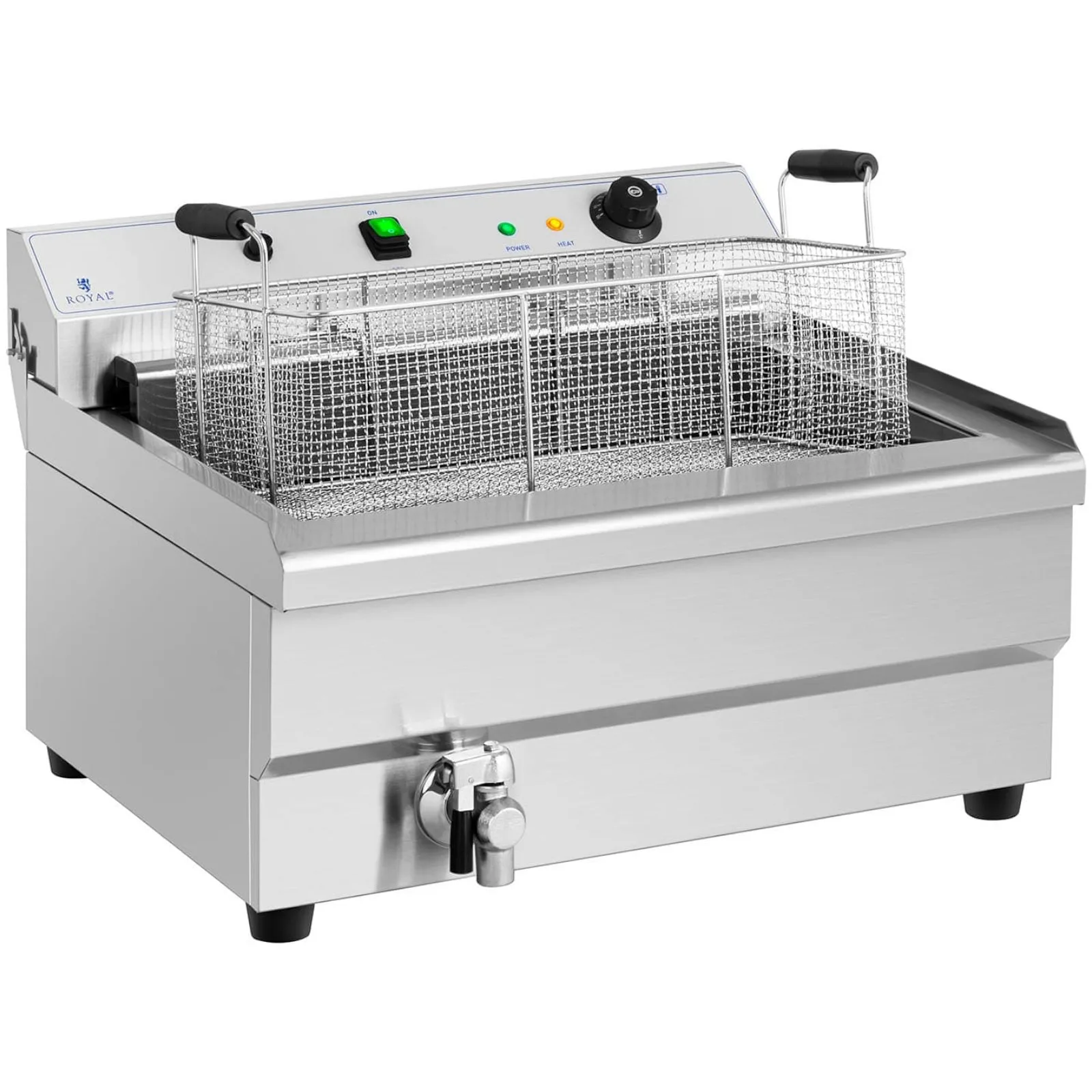 Friteuză de 9000 W, 30 L, 400 V pentru pește și cartofi prăjiți, cu tavă de scurgere 4