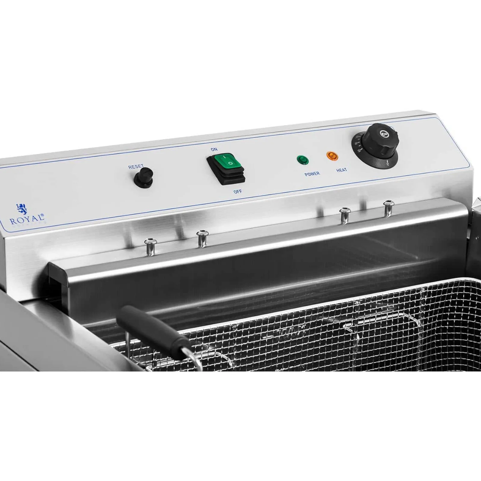 Friteuză de 9000 W, 30 L, 400 V pentru pește și cartofi prăjiți, cu tavă de scurgere 6