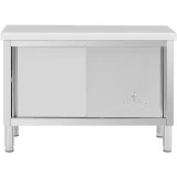 Catering-Tisch mit Schrank mit Schiebetüren, STAHL, 120 x 50 cm, bis zu 390 kg 2