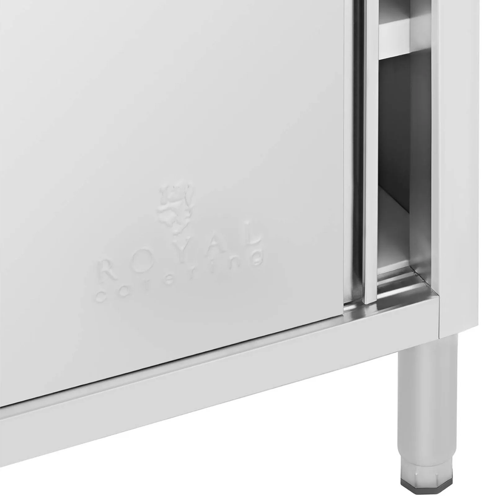 Catering-Tisch mit Schrank und Schiebetüren, STAHL, 100 x 50 cm, bis zu 330 kg 3