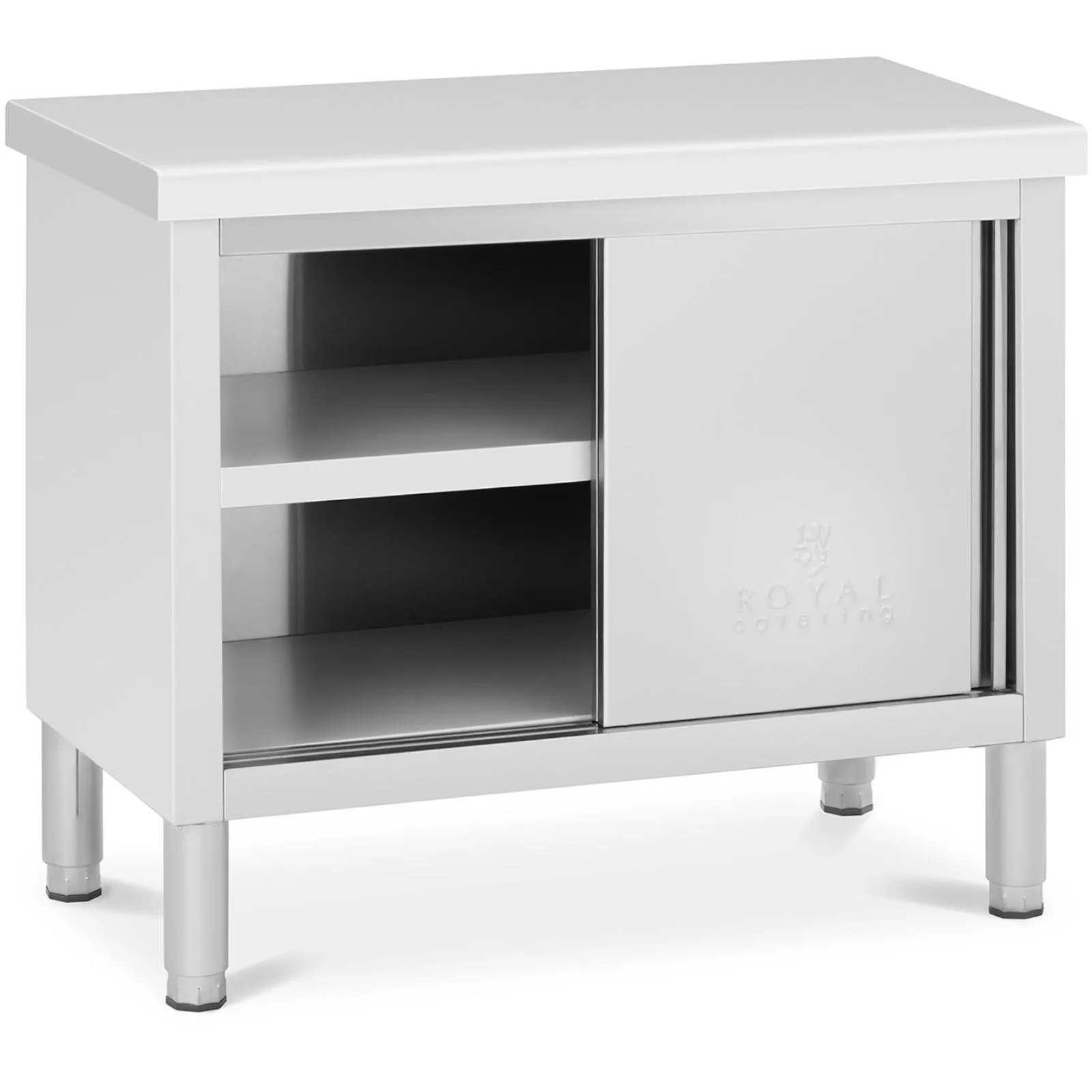 Catering-Tisch mit Schrank und Schiebetüren, STAHL, 100 x 50 cm, bis zu 330 kg 5