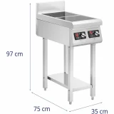 Kuchnia indukcyjna 2 palnikowa wolnostojąca 400 V 2 x 3500 W 7