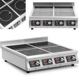 Indukcijska ploča za kuhanje s 4 plamenika i tajmerom, 400 V, 4 x 3500 W
