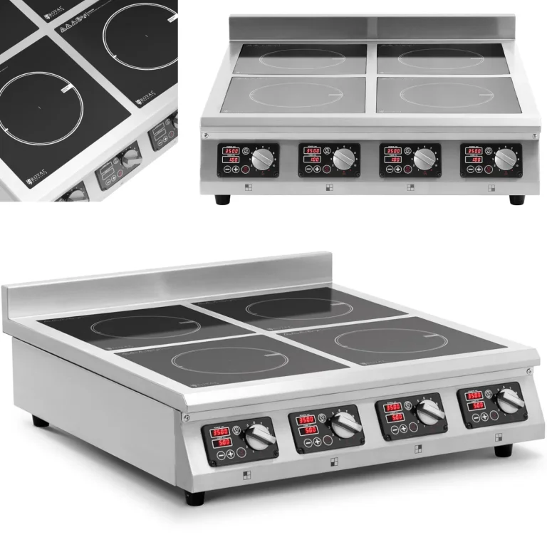 4 égőfejű indukciós főzőlap időzítővel, 400 V, 4 x 3500 W
